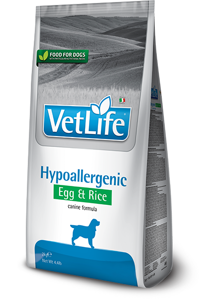 VET LIFE NATURAL DIET DOG HYPOALLERGENIC EGG & RISE