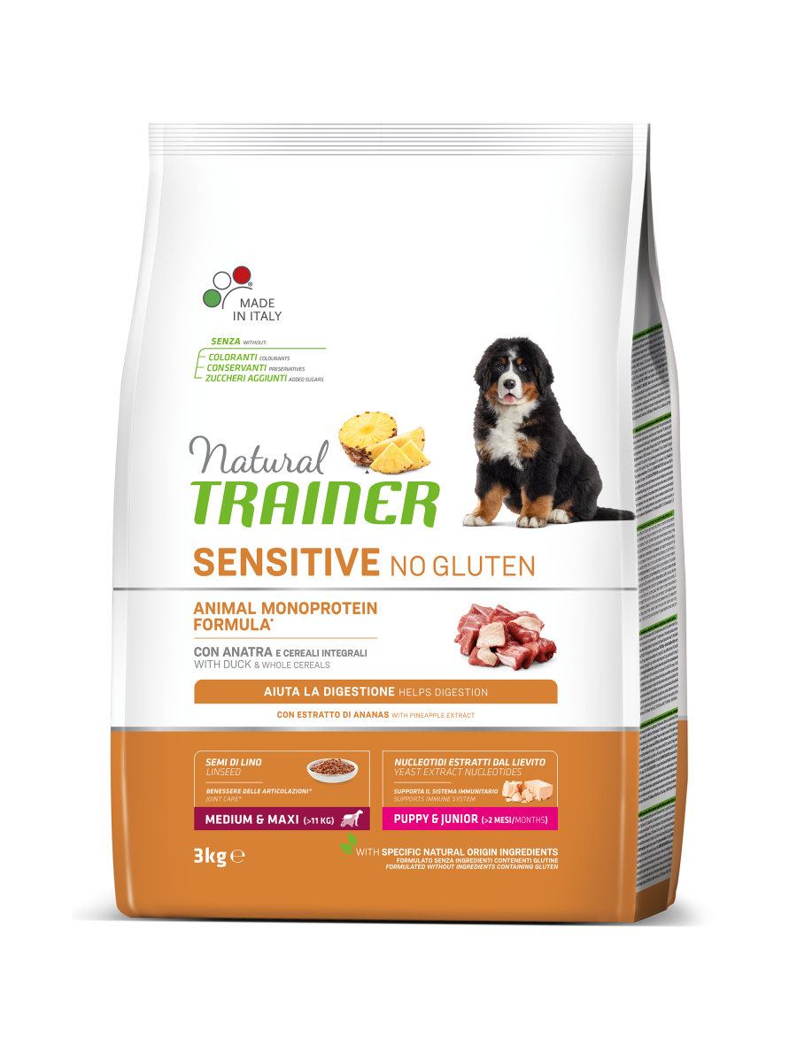 Sensitive No Gluten Medium&Maxi Puppy&Junior con anatra