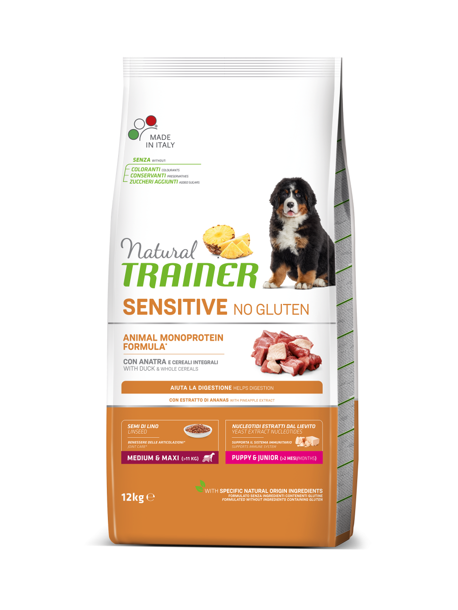 Sensitive No Gluten Medium&Maxi Puppy&Junior con anatra