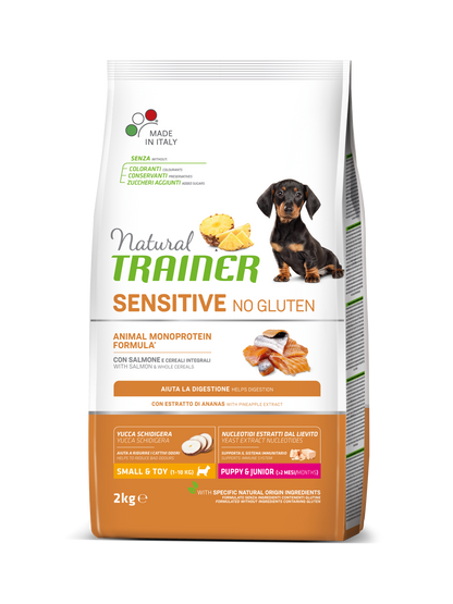 Sensitive No Gluten Mini Puppy&Junior con salmone