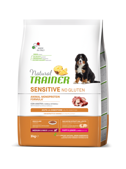 Sensitive No Gluten Medium&Maxi Puppy&Junior con anatra